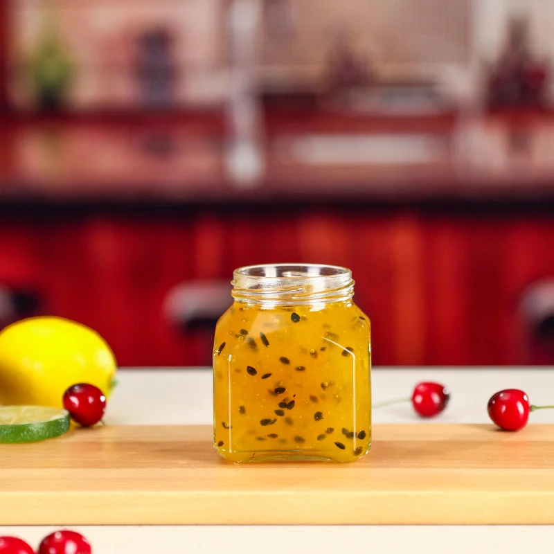 for Sale Square Empty 314ml 300ml Quadro Squat Jam Mustard Pasta Sauce Glass Canning Jar Kitchen Organizer Container
