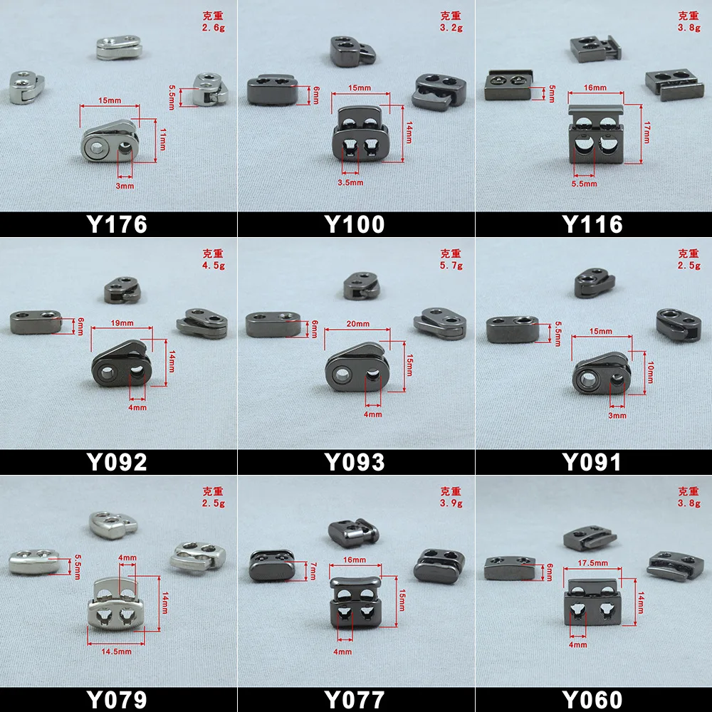 custom Wholesale Barrel Toggles Stop Conical Spring Elastic Double String Metal Cord End lock Stopper for Clothing