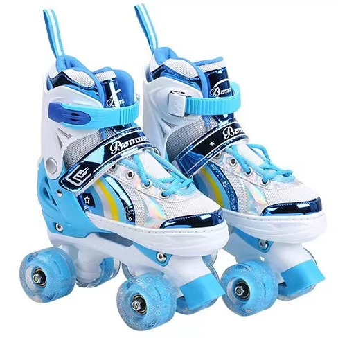 Eachkids колеса для роликовых De Patin Регулируемый Скейт обувь коньках Прокат квад роликовые коньки