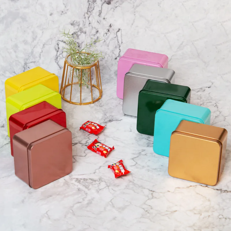 Creative tin square tinplate box gift candy box weight loss candy jewelry packaging tin box
