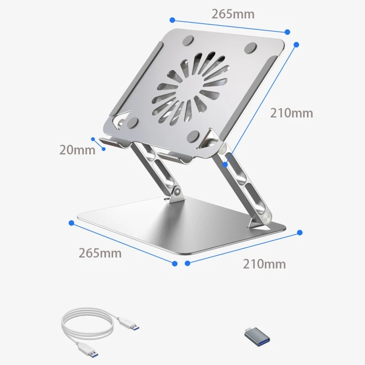 Best Quality Aluminum Alloy Laptop Stand Foldable Multifunctional Adjustable Laptop Folding Stand With Cooling fan