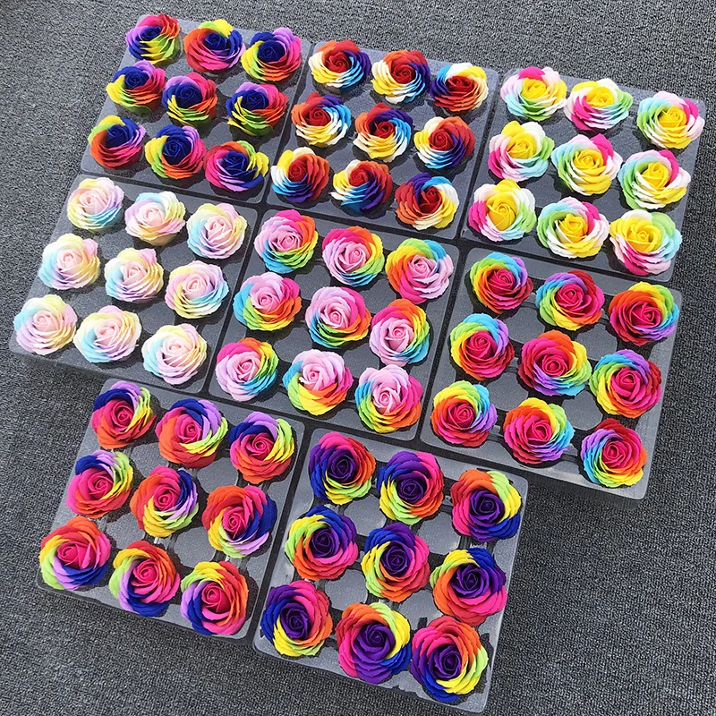 16 шт. в коробке искусственная головка 8 см мыльная Цветочная для домашнего свадебного дня святого Валентина декоративные цветы