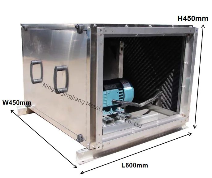 HVAC Galvanized Mild Steel Duct Cabinet Inline Box Type Kitchen Exhaust Ventilation Centrifugal Fans
