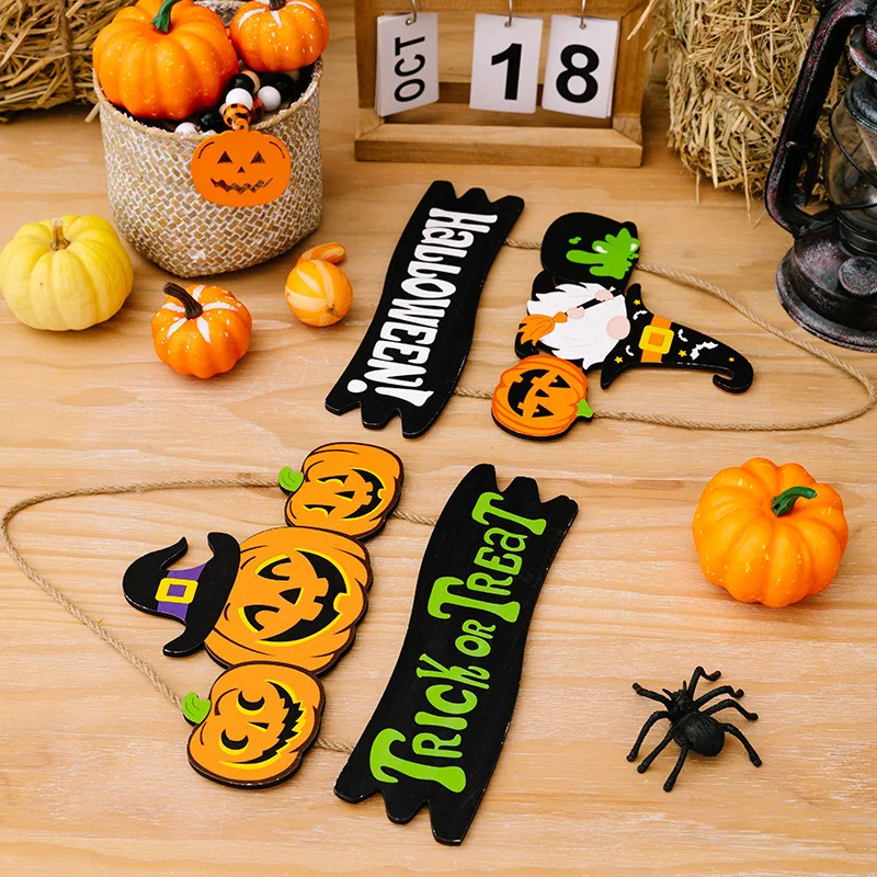 Halloween Party Decoration Pumpkin Bat Door Hanging Ghost Festival Scene Decoration Trick or treat Hanging Accessories