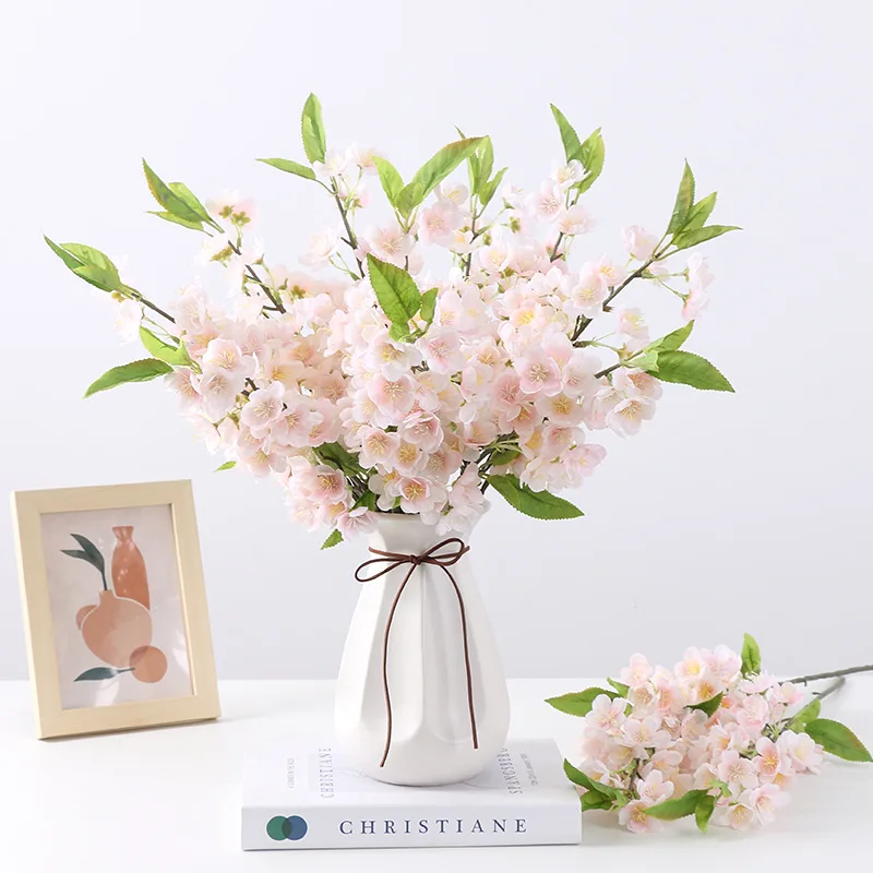 MAN Artificial Peach Blossom Tree Artificial Peach Blossom Tree Decoration Silk Cloth Fake Flower Tree Decoration Flowers