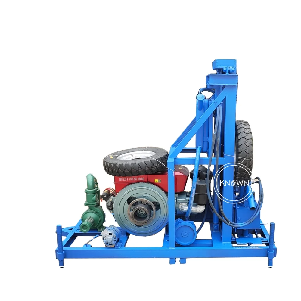 22hp Diesel Engine Well Drilling Machines Customized Drill Bits Pipes Tube Water Mine Drilling Rig