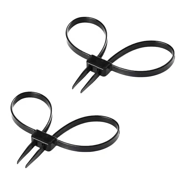 Plastic Black Handcuffs Double Flex Cuff Disposable Zip Tie Nylon Cable Ties