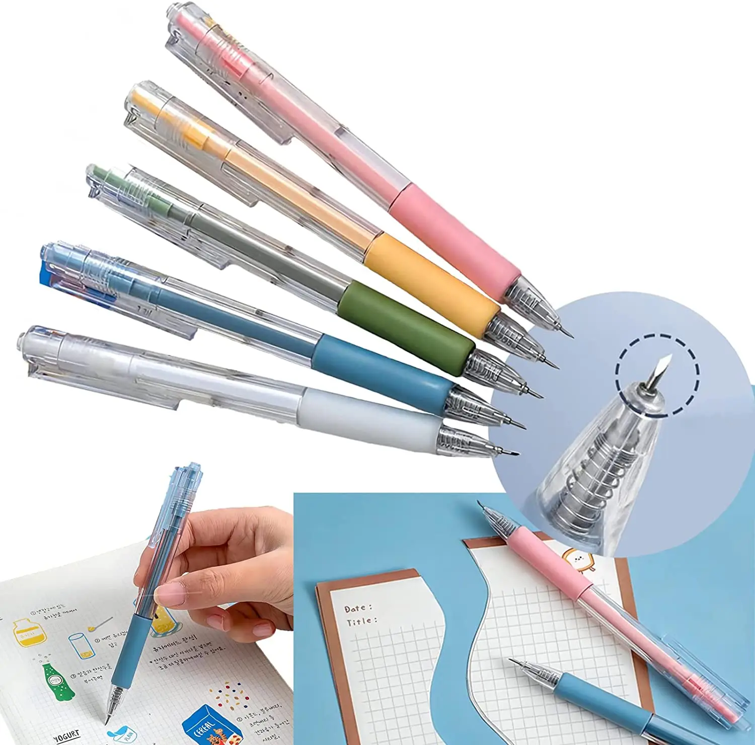 Bview Art  New Design Retractable Precision Paper Knife Cutter Pen Refills