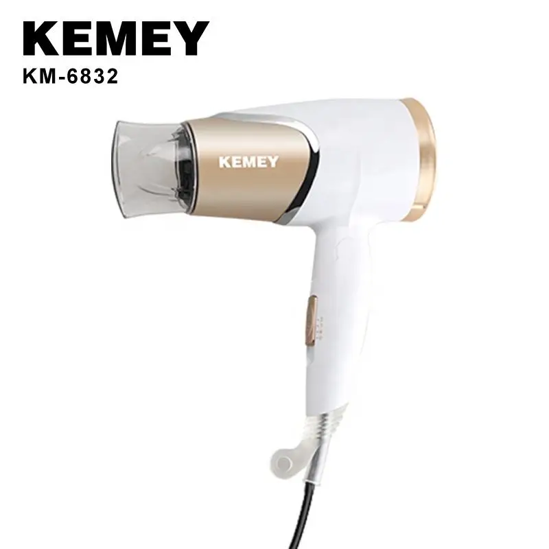 Kemei Electric Hair Dryer KM-6832 Mini Hair Dryer For Student Foldable Handle 1800W Power Cold Hot Air Negative Ion Hair Care