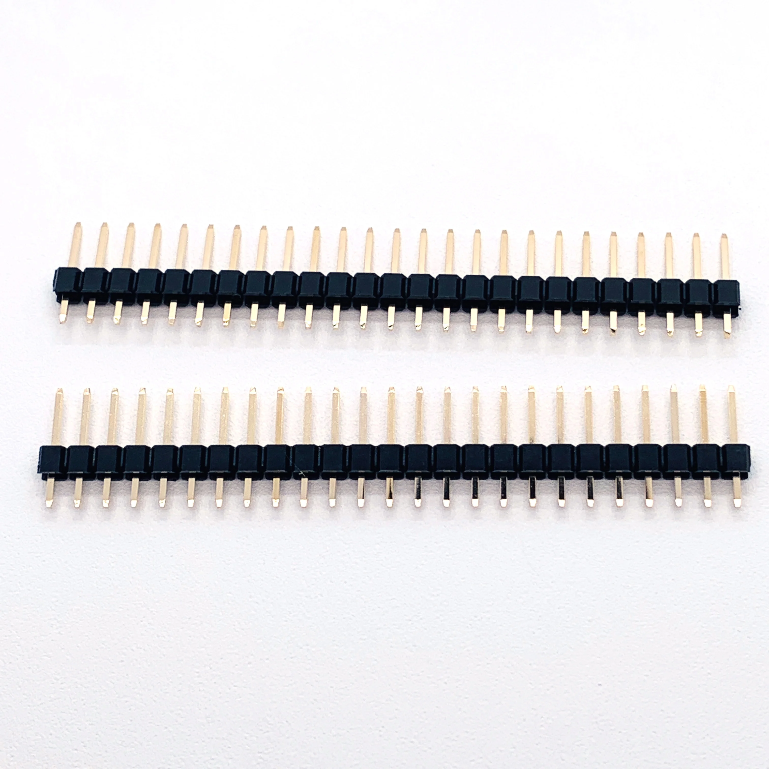 H1.5mm pitch 1.0mm 180degreee dip type 1pin to 40pin customization male female pin headers berg strip
