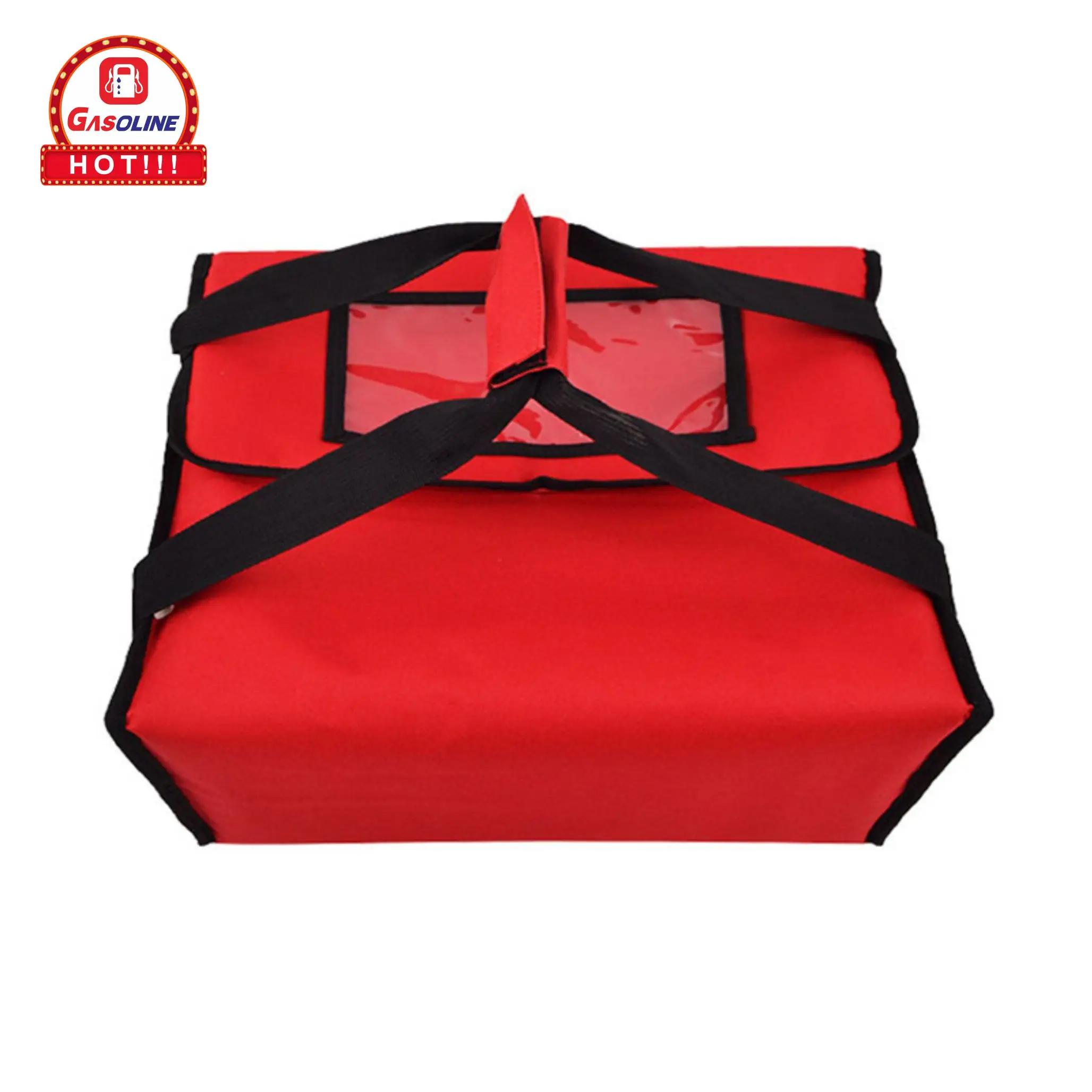 Fashion Waterproof Reusable Insulated Food Pizza Delivery Bag Shoulder Bag Promotion Gift or Shopping Bag Customized Gasoline