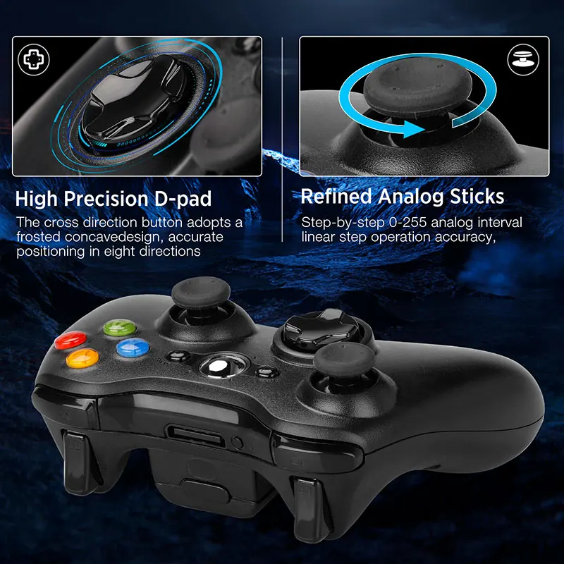 Manette pas cher Control branco mando do x box 360 джойстик для ПК контроллер с приемником 2 4G xbox