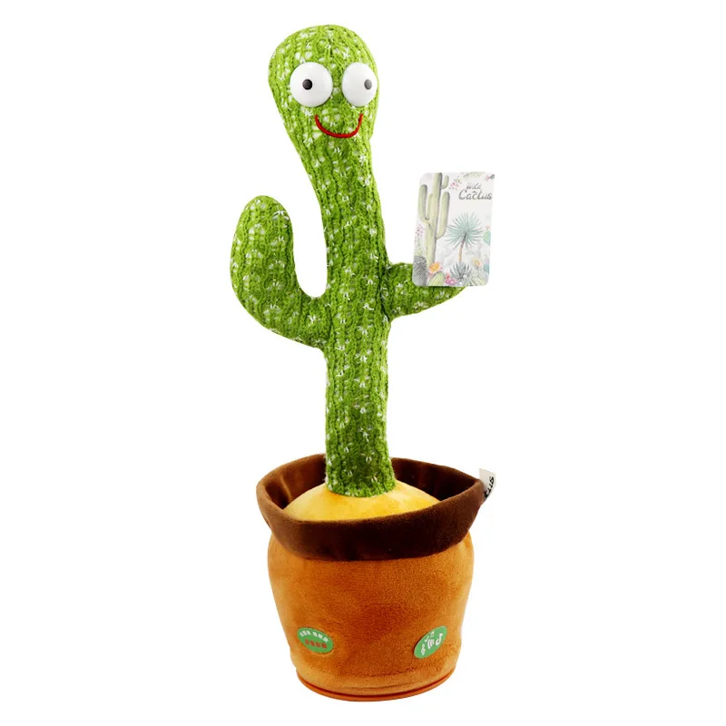 Popular New Plush Dancing Cactus Funny Decorative Stuffed Wriggle Doll Laughing Talking Singing Plush Toy For Kids