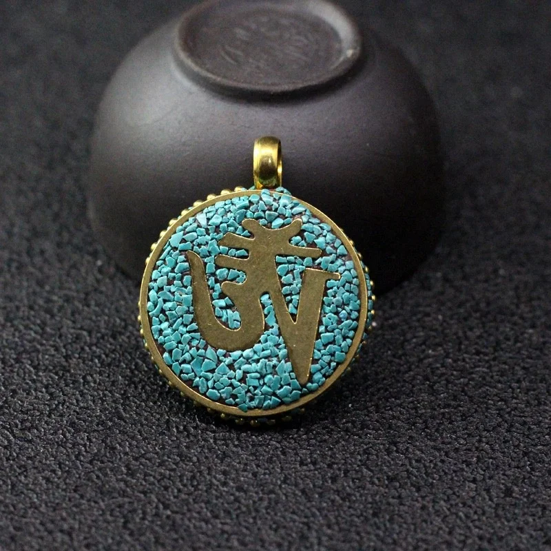 Moyamiya jewelry handmade Nepal style tibetan six mantras natural stone pendant for bracelet necklace visuteria buddhist