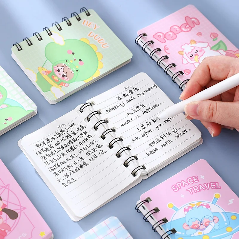 3x4 inch Pocket Notebooks Small Spiral Notepads, School Style Mini Notebook A7