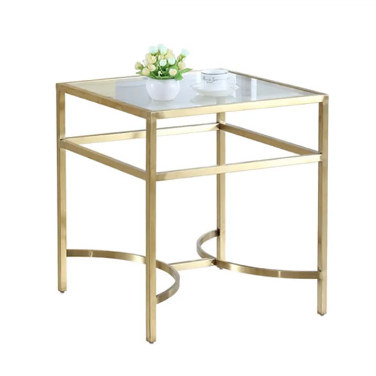 Wholesale Modern New Design Luxury Transparent Square Glass Dining Table With Stainless Steel Frame