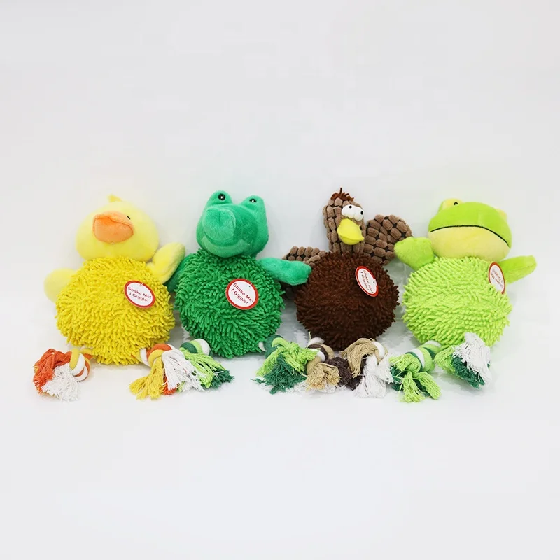 Pet New Fashion Cute Chew Durable Interaction Cotton Rope Squeaky Soft Plush Puppy Dog Cat Toy