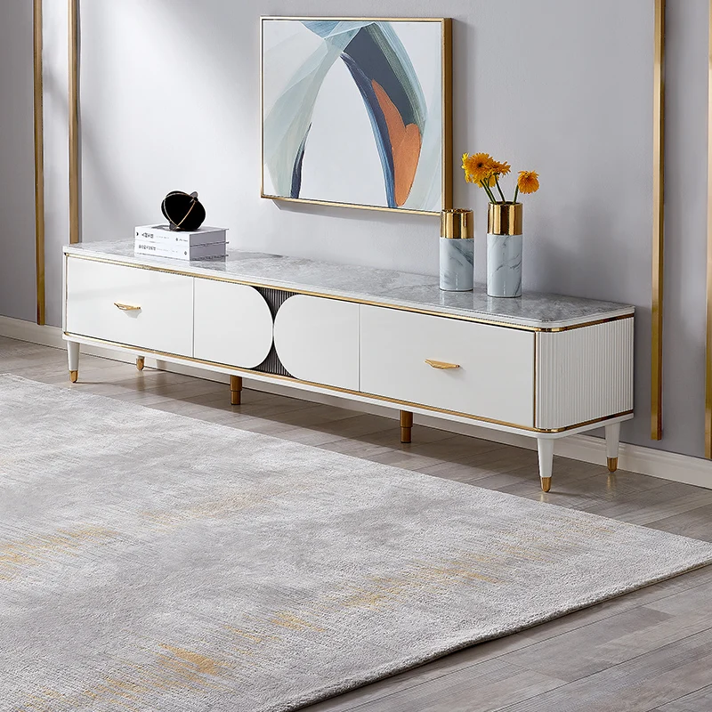 670152 quanu Мраморная Подставка для телевизора из закаленного стекла, белая, серая подставка для телевизионной приставки