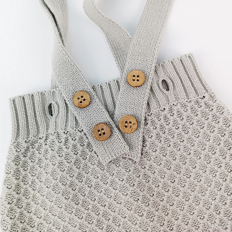 Pinuotu Knitted Newborn Baby Overalls Blank Dungarees Crochet Jacquard Toddlers Rompers Suspenders Shorts Bib Pants Clothes