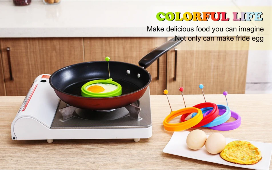 Kitchen Utensils Silicone Round Pancake Egg Ring Silicone Egg Pancake Rings Molds