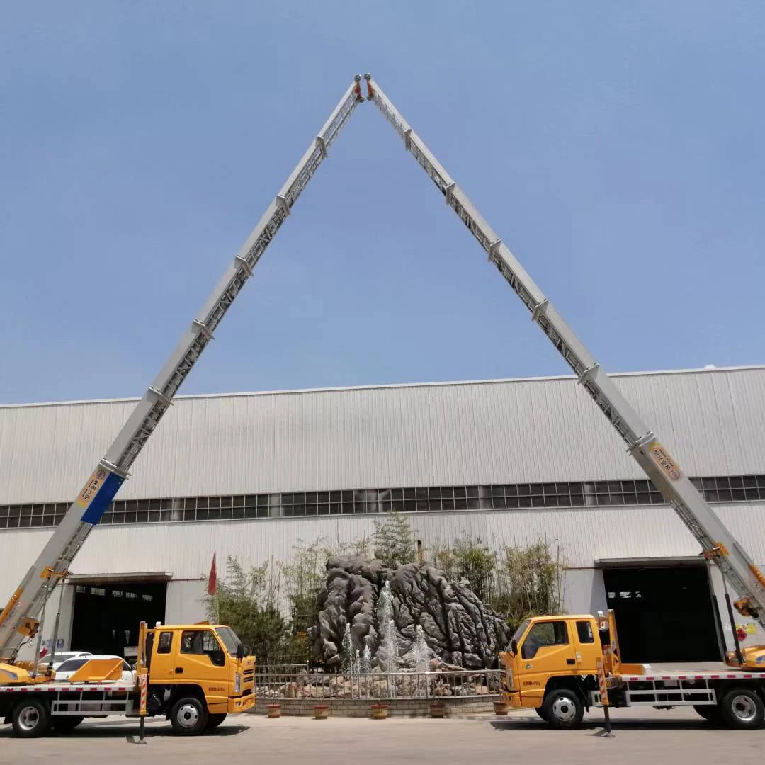 Low Price 28m 38m 45m Aluminum Aerial Ladder Lift Truck Telescopic Working Platform