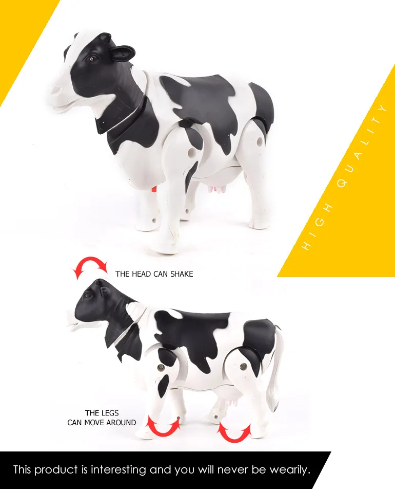Пластиковые фермы животных e-mulational электрические ходьба качели хвост голова корова игрушка со светом и звуком