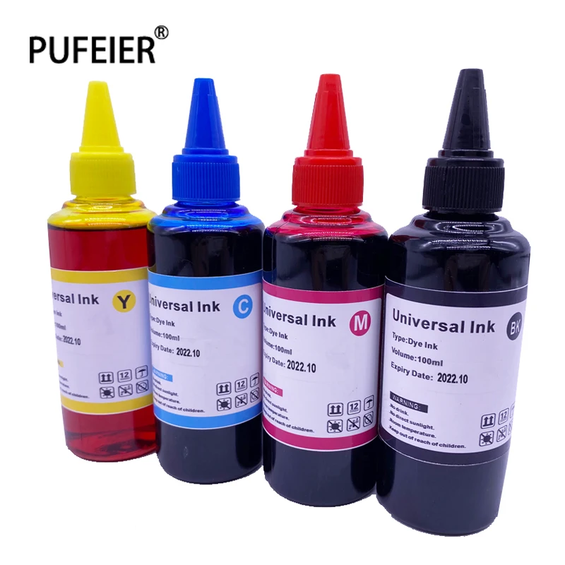 100ML Bottle Universal Dye Ink Refill Kits For Epson Canon HP Brother Samsung Lexmark Dell Kodak Printer Bulk Dye Based Ink