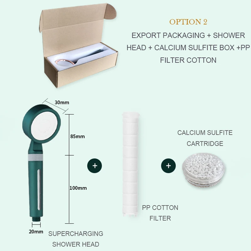 Supercharging Water Saving Ionic Filter Hand Held ABS Shower Head Dechlorination Filter Bathroom Shower Set
