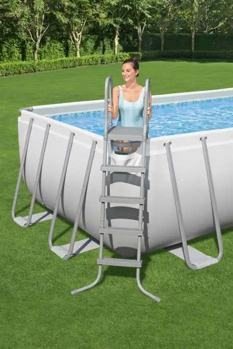 Bestway 5612B Factory Price PVC Family Outdoor Swimming Pool 6.40m x 2.74m x 1.32m Rectangular Metal Frame Ground & Accessories