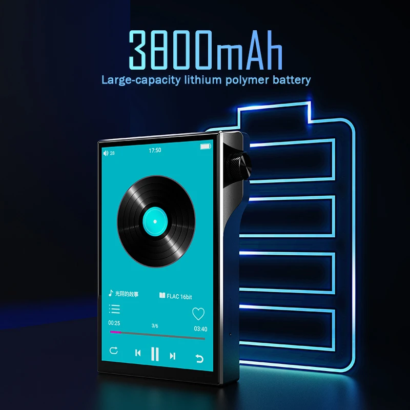 High Res Q8 MP3 Player DSD DAC OTG Portable Digital Audio Music Hifi Player Built in 16GB and External Memory Support 256GB