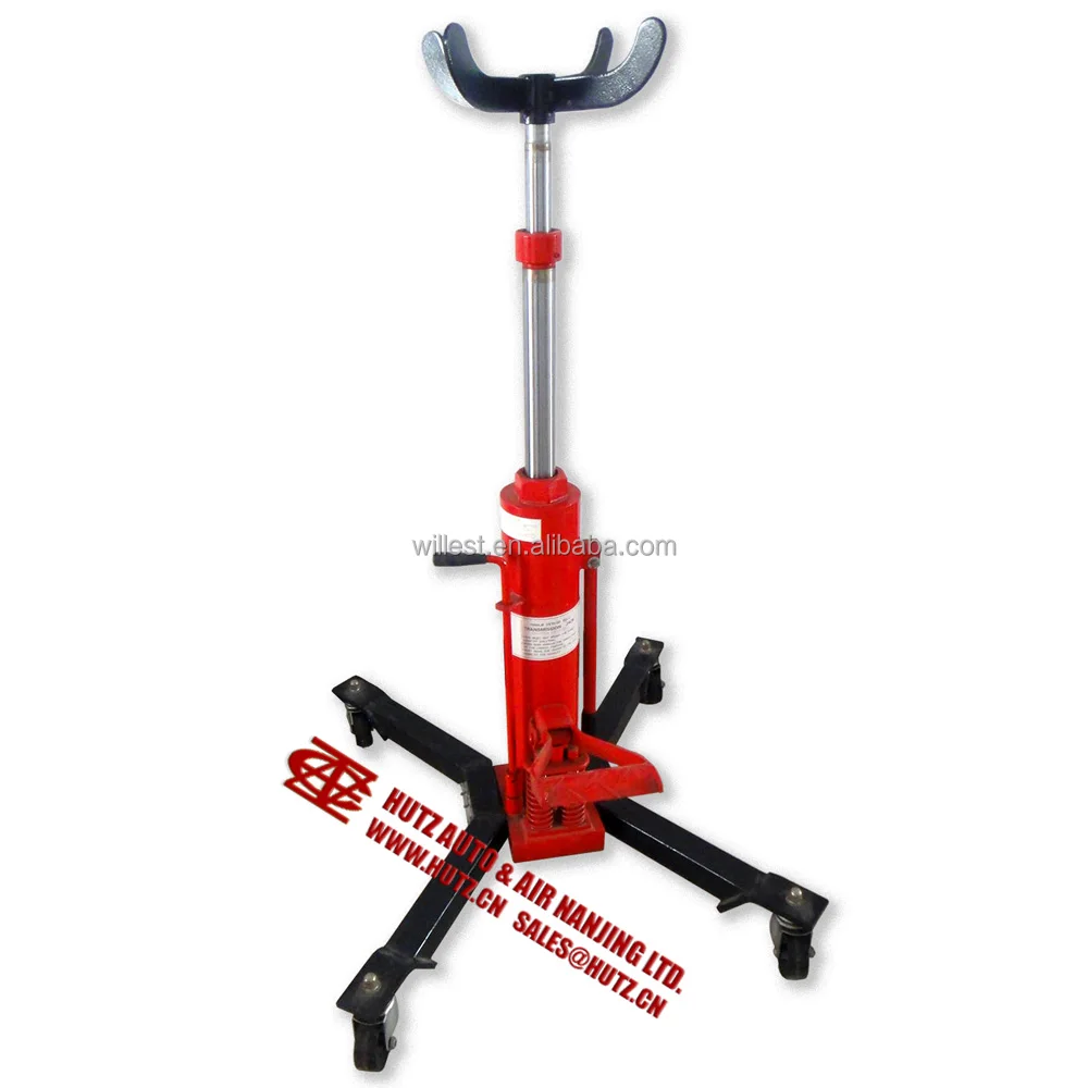 2 stage telescopic transmission jack HUTZ 0.8 ton transmission jack stand TJ08VH023 heavy duty car gearbox jack