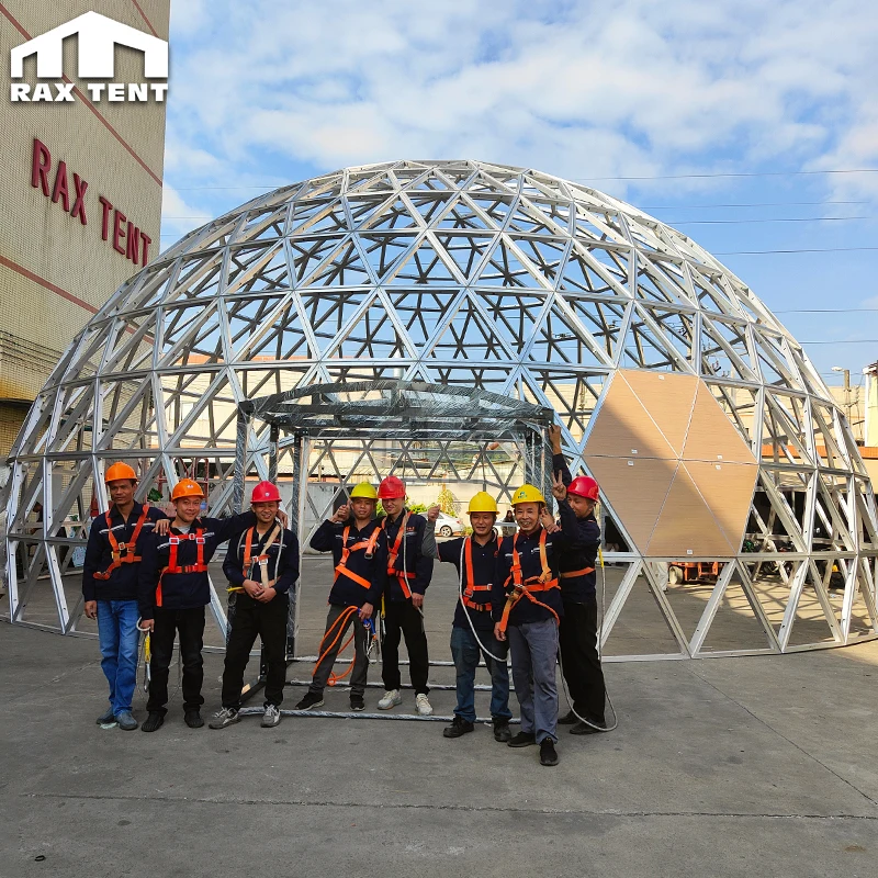 12M 15M 20M Connected Glass Dome Tent for Glamping Resort Party Dining Room and VR Projection Big Dome House