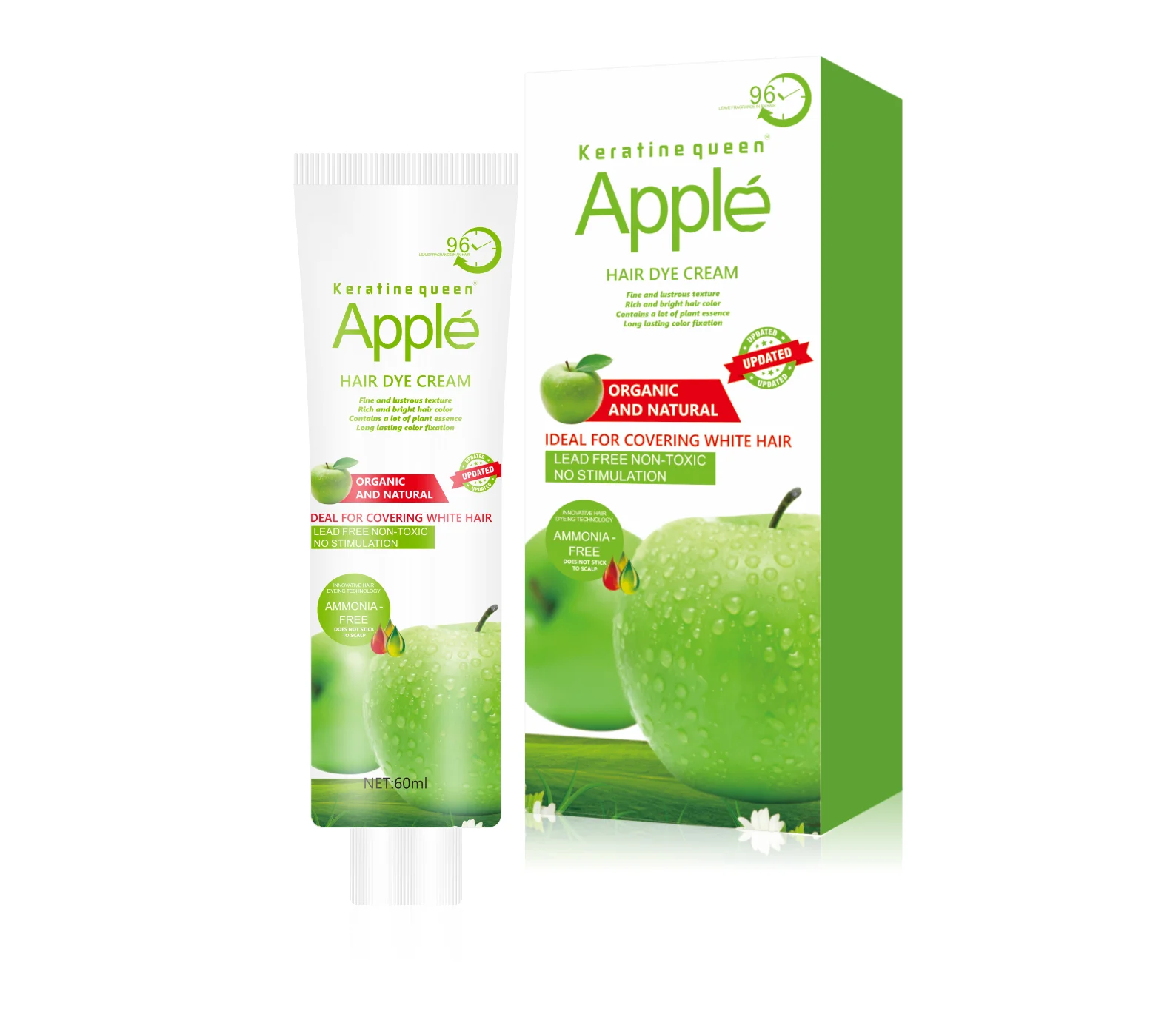 Natural black hair color ammonia free nontoxic upgrade apple  hair cream lead free hair dye Easy Wash Home use dye cream
