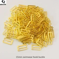 SGS good quality 15mm Gold zinc alloy bra strap adjuster hook
