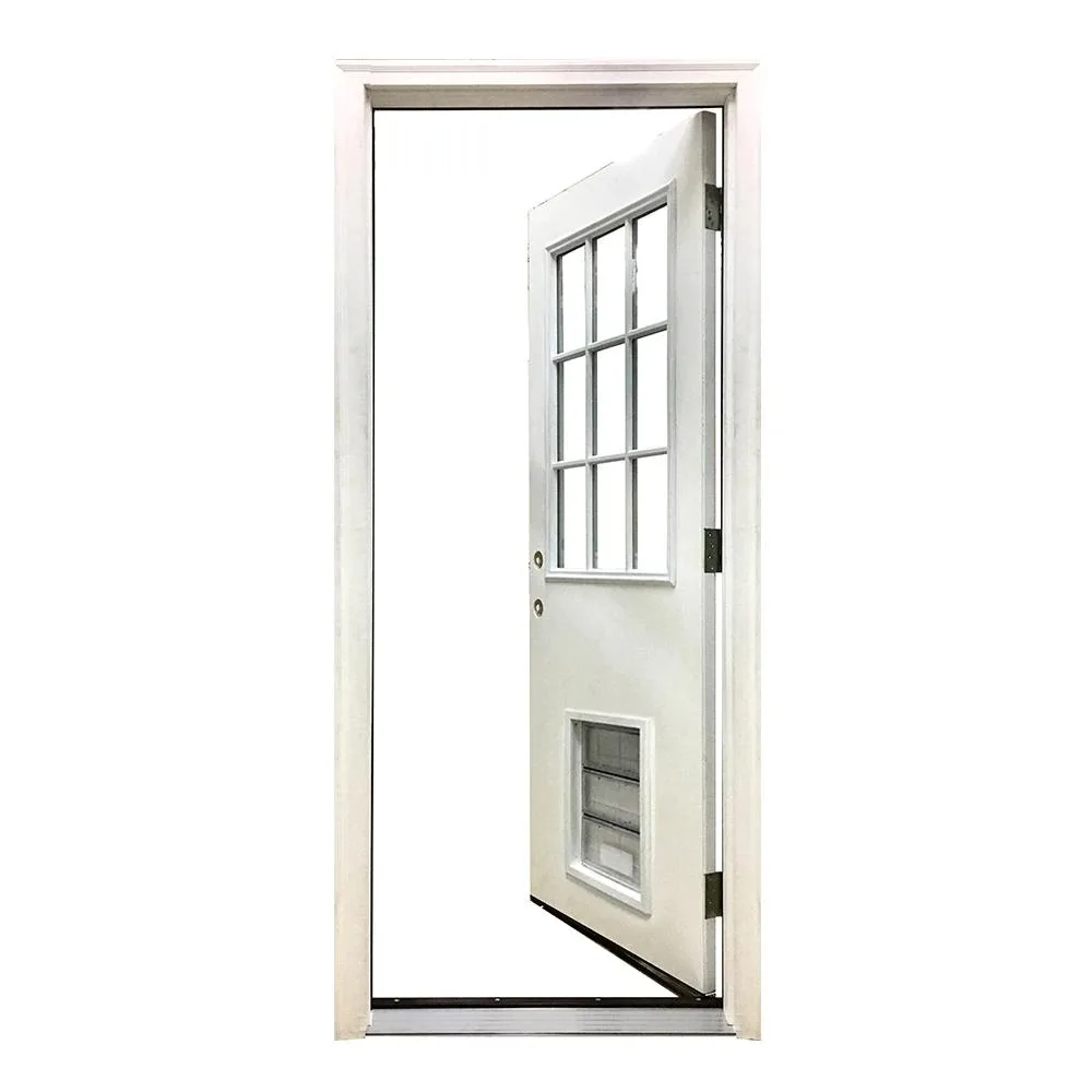 Prettywood, предвешенный дизайн, наружная белая Стекловолоконная задняя дверь с дверью из ПЭТ