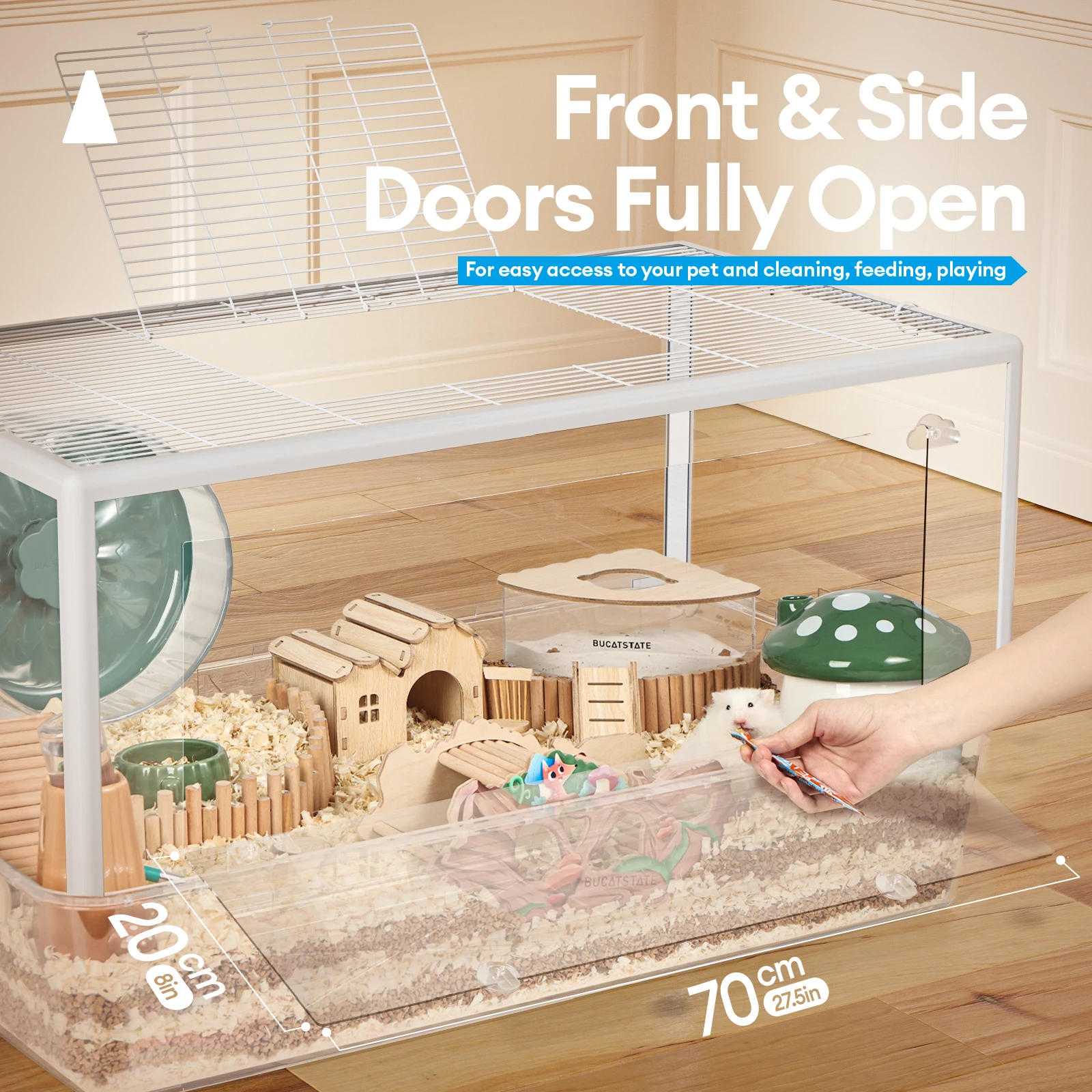 Customisable Breathable Clear 85cm Oversized Plastic Hamster Cage