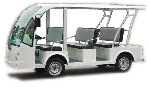 New 8 Seater Electric Sightseeing Car 4 Wheel Hydraulic Brake and Park Brake for Amusement Parks 30-35km/h 80-85kms 15%-20%