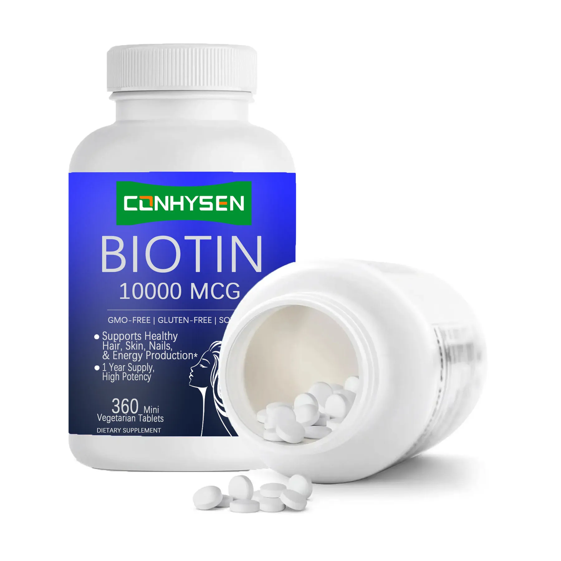 Biotin Tablets OEM Anti Hair Loss Tablets Thick Hair Growth Vitamins DHT Blocker Biotin Supplements for Adults