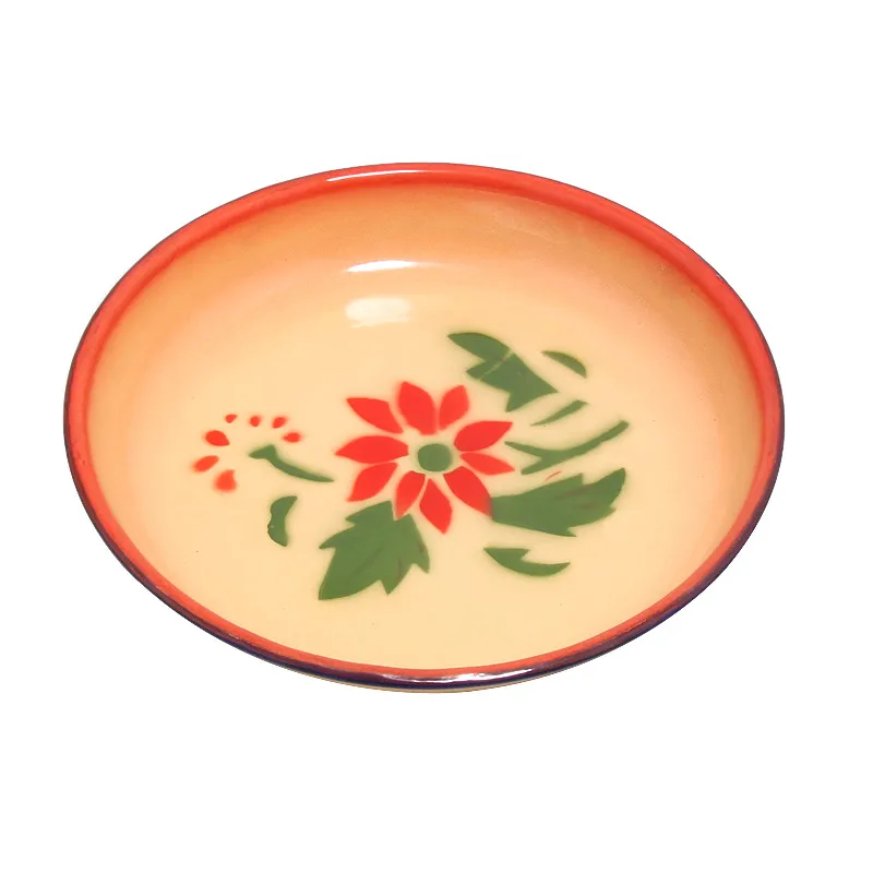 Customizable 16-26 CM Ceramic Charger Plate Home Kitchen Enamel Bowls with Printed Pattern for Wedding Parties and Camping