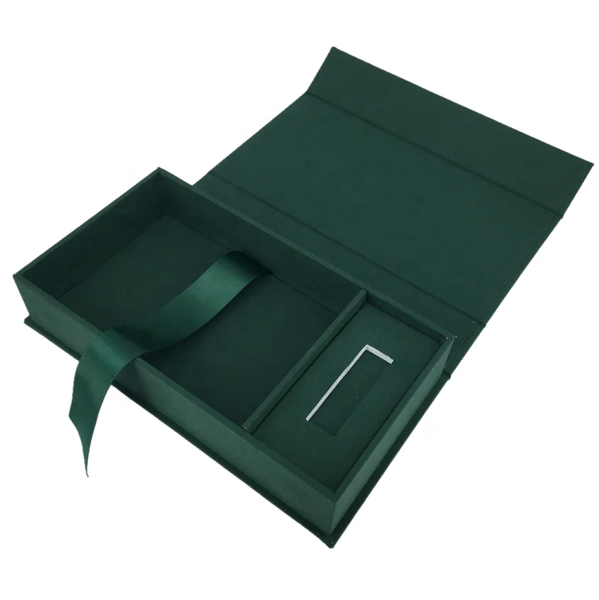 Luxury cardboard paper dividers magnetic closure rigid usb cd dvd baby photograph wedding album packaging gift boxes