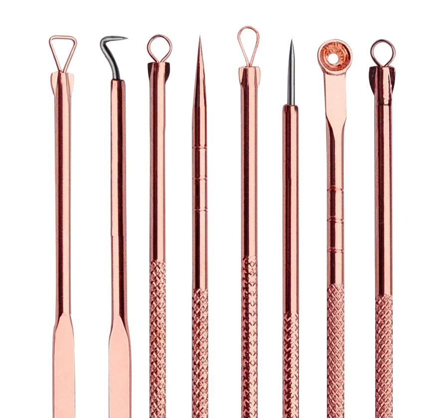 
Pimple Spot Comedone Remover Beauty Face Clean Tools Facial Pore Cleanser Stainless Acne Blackhead Removal Needle kit 