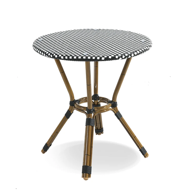 Foshan Wholesale Outdoor Aluminum Square Coffee Dining Tables Modern Patio Metal Restaurant Round Table
