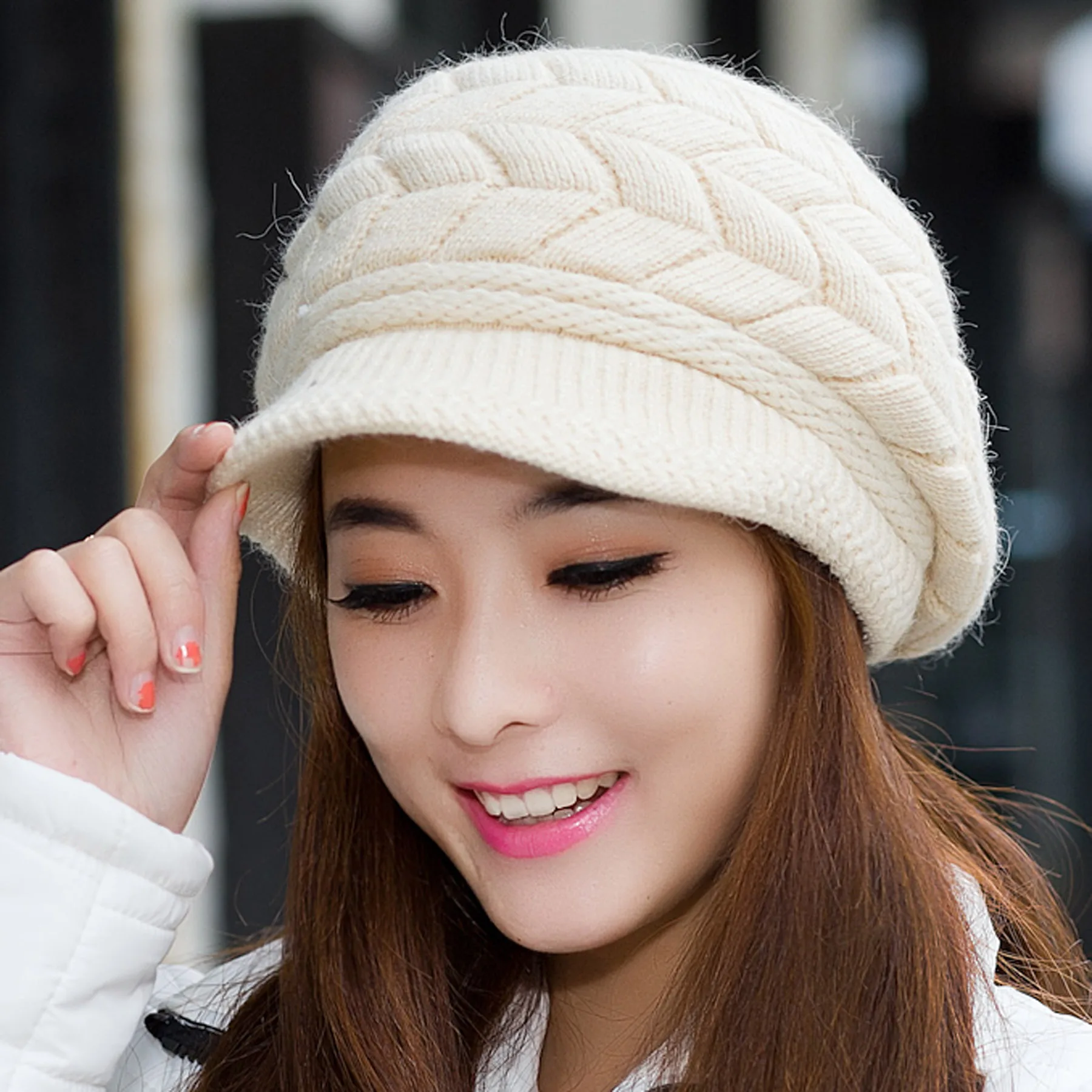 Hot Lady Autumn Winter Berets Hat French Artist Retro Style Warm  Female Knitted Beanie Hat Solid Color Headwear Berets