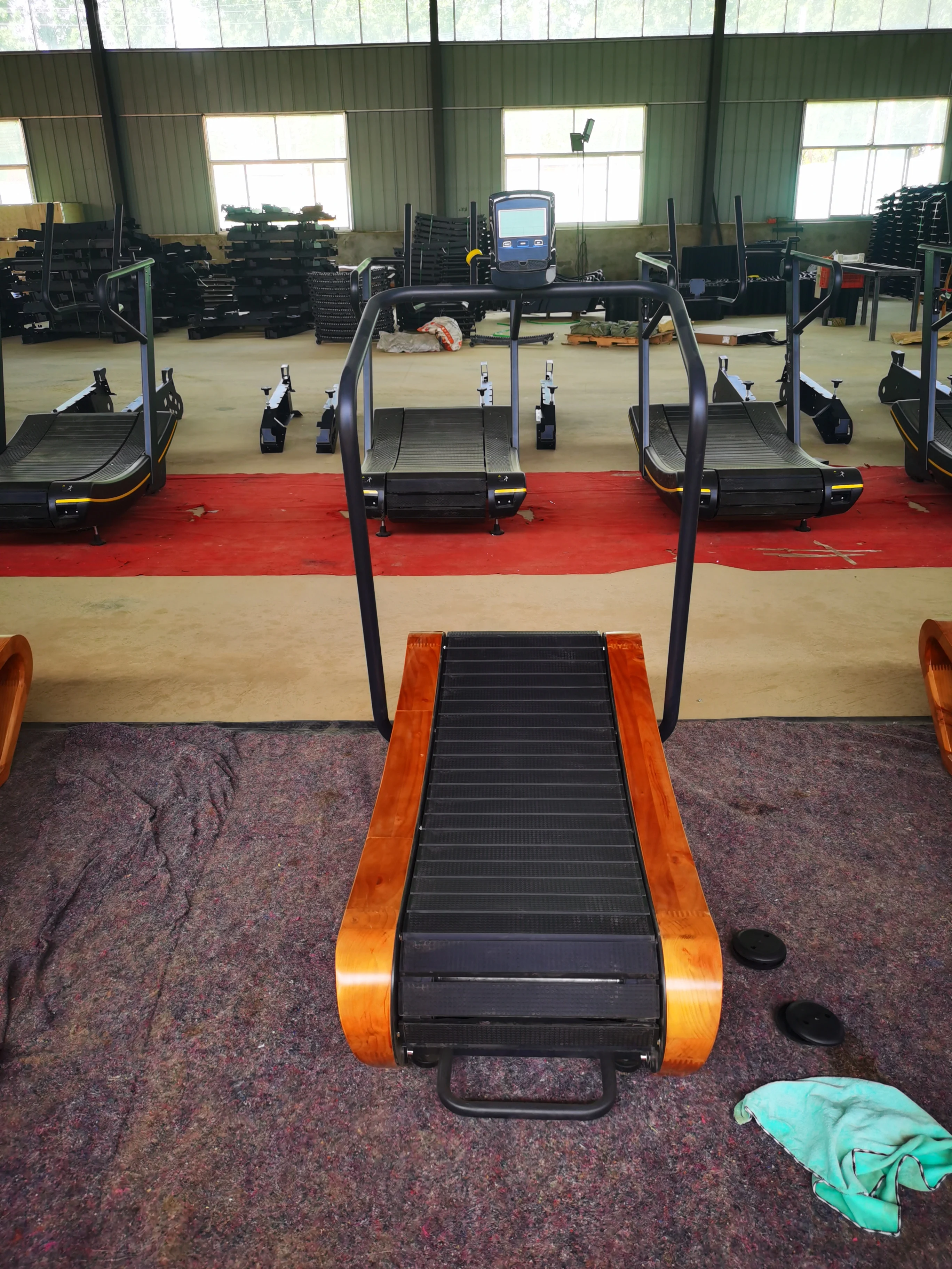 Home Use Unpowered Wood Curved Treadmill Running Machine