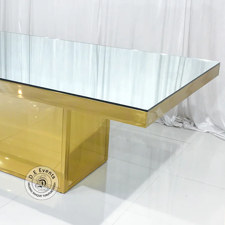 Sophisticated Stainless Steel Banquet Table for Wedding Reception and Dining