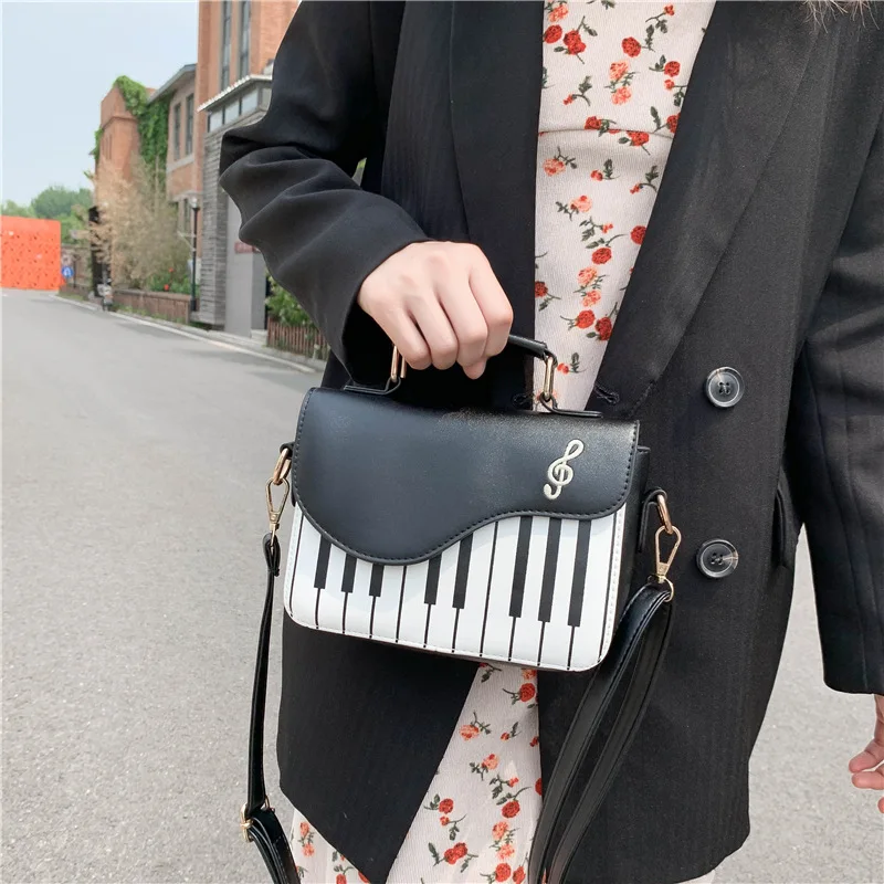Piano Guitar Music Notes Tote satchel Shoulder hand Bag lady fashion Piano Guitar Music Notes clutch purse and Handbag for Women