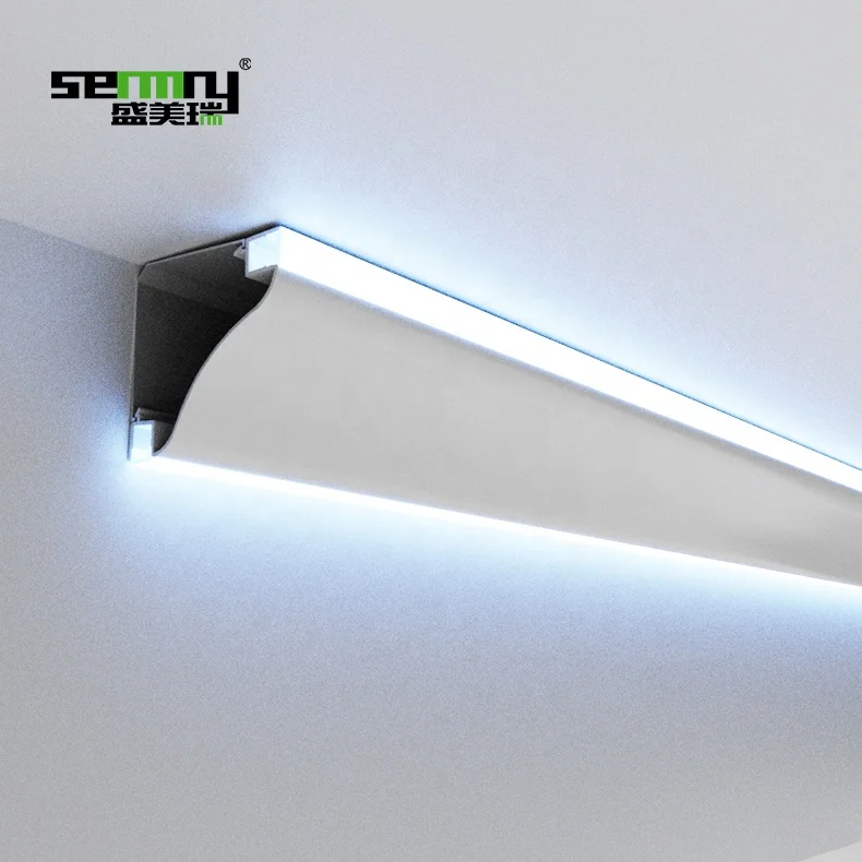 Gypsum LED Cove Light 45 Degree Corner Aluminum Profile LED Strip Light Gypsum LED Channel Linear Ceiling Light