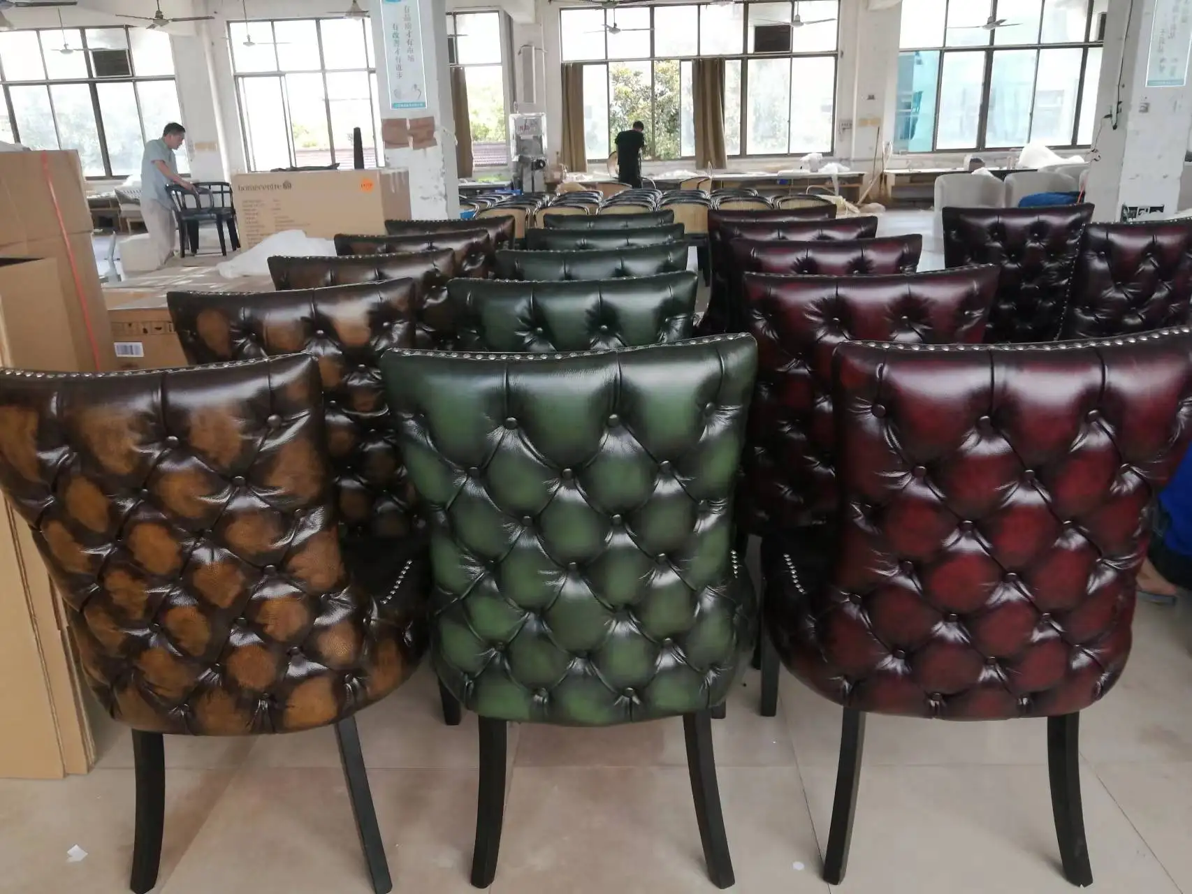 European style wood frame Elegant y Luxury Upholstered  Leather /velvet Wooden Dining Chair  High back dining chair