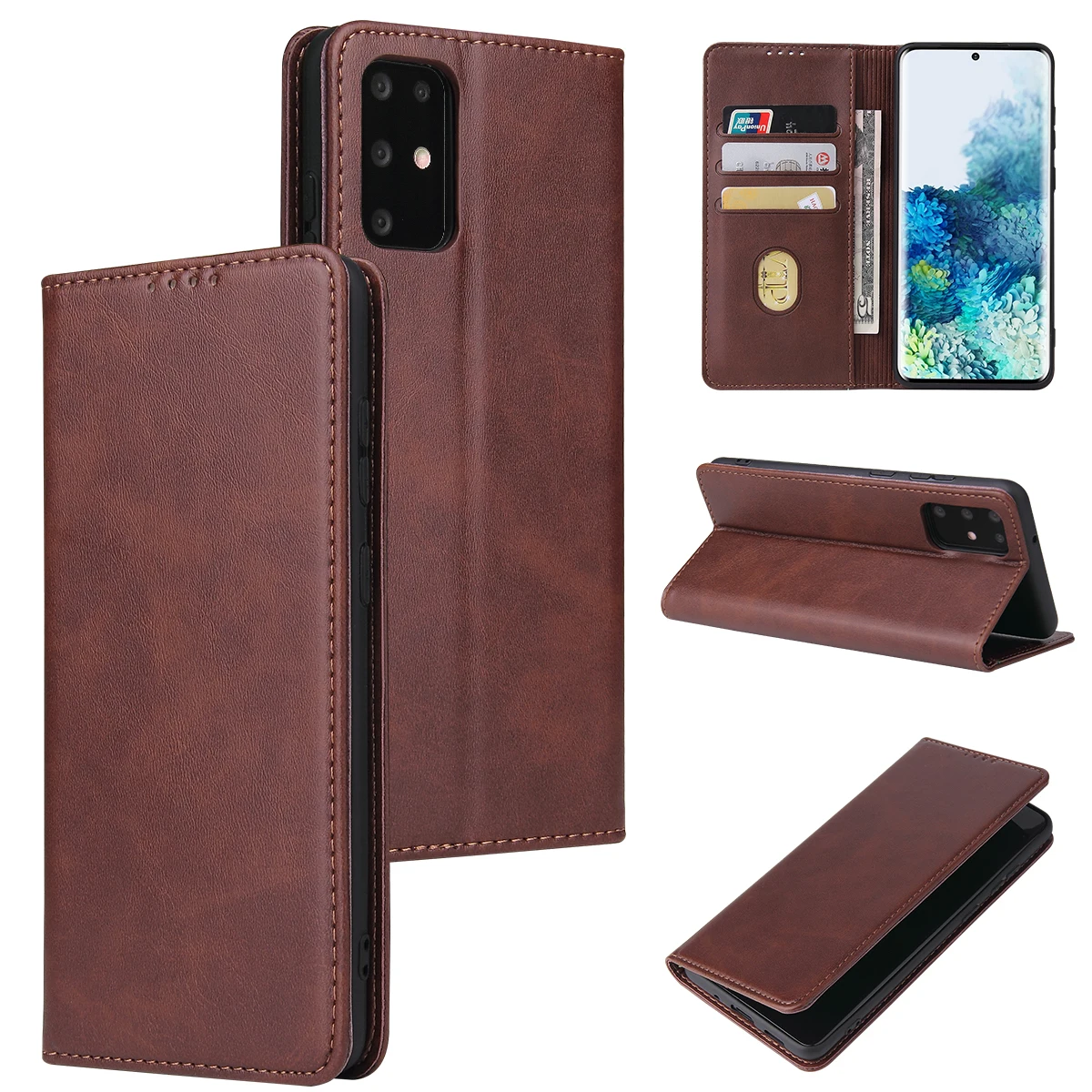  Кожаный деловой Магнитный флип-чехол-бумажник для Samsung Galaxy S10 A70e A11 A41 Lite S20 Ultra A71