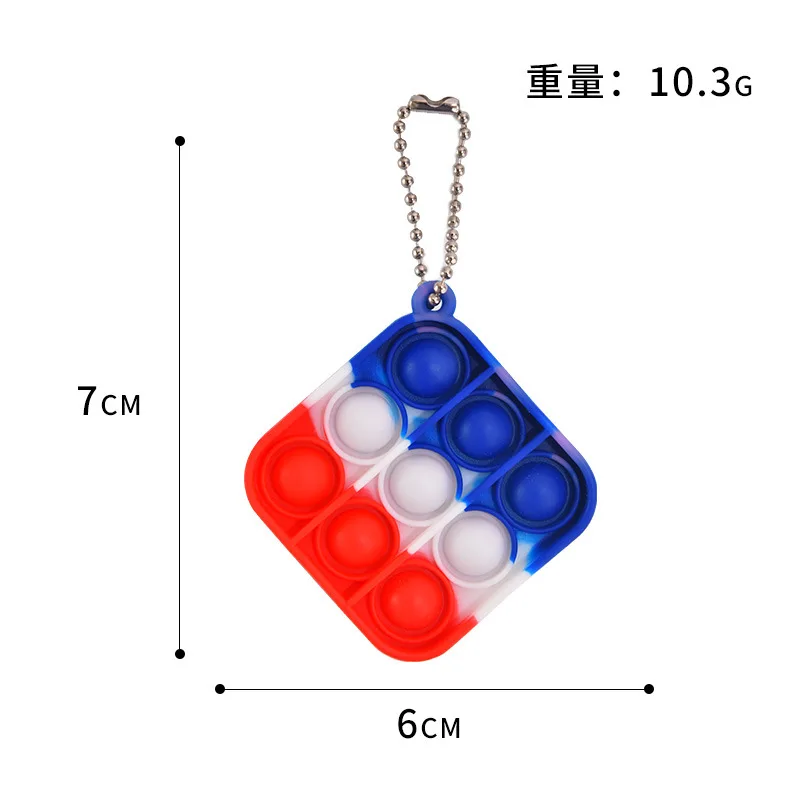 Mini Stress Reliever Push Bubble   Sensory Fidget Toys 2022 New Design Popping Silicone Key Chains toy